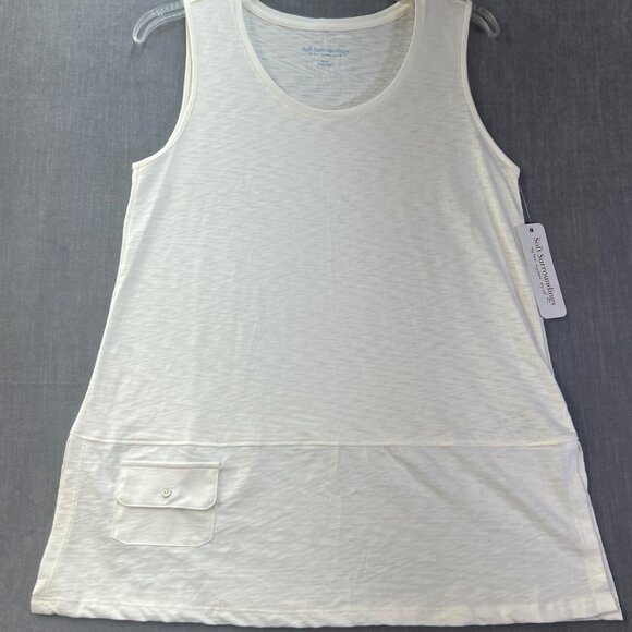 Soft Surroundings‎ Women Sleeveless Beige Tunic Tank Top Front Pocket Size Small - Picture 2 of 9